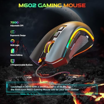 Redragon M602 Gaming Mouse with RGB and 7200 DPI