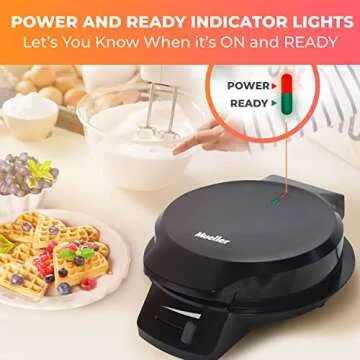 Mueller Heart Waffle Maker with Adjustable Browning Control