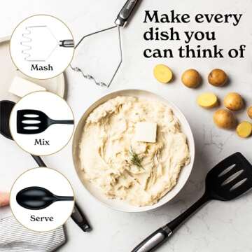 Complete Silicone Kitchen Utensils Set for New Home Cooking