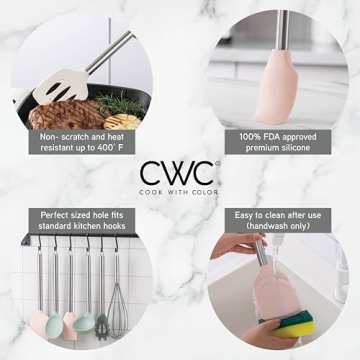 Stylish COOK WITH COLOR Silicone Kitchen Utensil Set 38-Piece