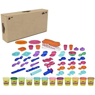 Play-Doh Kitchen Creations Fun Factory Playset, Arts and Crafts Toy for Kids 3 Years and Up with 12 ...