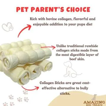 Amazing Dog Treats - Beef Cheek Rolls (Mega Thick 10" - 3 Pcs) - Safe Rawhide Alternative Dog Chew - Great for Power Chewers - Long Lasting Dog Chew - Retriever Rolls for Dogs