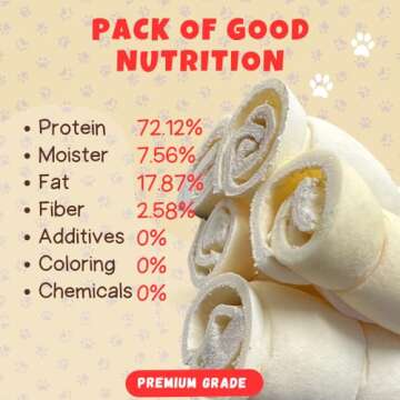 Amazing Dog Treats - Beef Cheek Rolls (Mega Thick 10" - 3 Pcs) - Safe Rawhide Alternative Dog Chew - Great for Power Chewers - Long Lasting Dog Chew - Retriever Rolls for Dogs