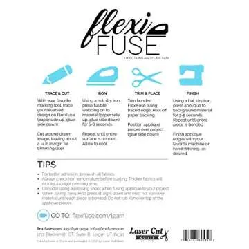 10 Sheets (8" x 10.5") - FlexiFuse Lightweight Fusible Web for Applique