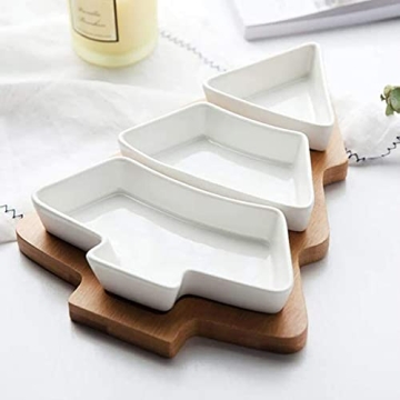 Bamboo Christmas Tree Tray Set for Festive Serving