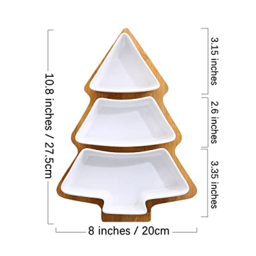 Bamboo Christmas Tree Tray Set for Festive Serving