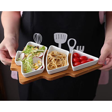 Bamboo Christmas Tree Tray Set for Festive Serving