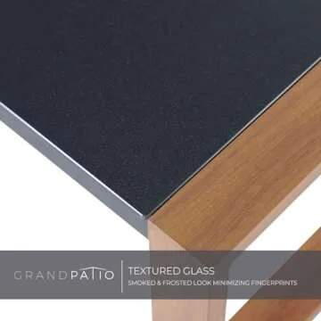 Grand patio Outdoor 4-Piece Modern Aluminum Patio Furniture Sets 5 Person Conversation Set, Faux Wood Grain Finish Frame Sofa with Removable Olefin Extra Thick Cushions and Coffee Table for Garden