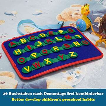 MARKKEER Toddler Busy Board, Sensory Busy Board Toy Montessori Toy Used for The Development of Basic...