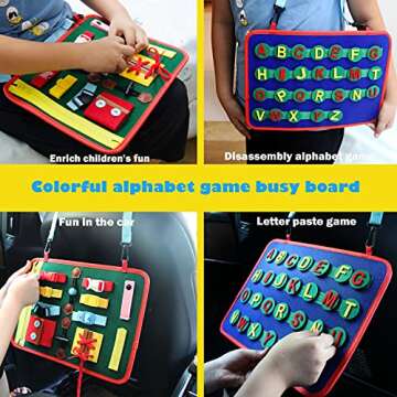 MARKKEER Toddler Busy Board, Sensory Busy Board Toy Montessori Toy Used for The Development of Basic Skills in Preschool Education, a Toy Suitable for Children, Size 13.8" x 10.2"