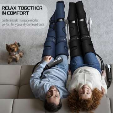 Christmas Gifts for Men Women Dad Mom, Mother's Day, Father's Day, Air Compression Massager with Heat for Foot, Leg, Calf, Thigh, Knee, Helpful for Varicose Veins,Muscle Fatigue, Cramps Swelling Edema