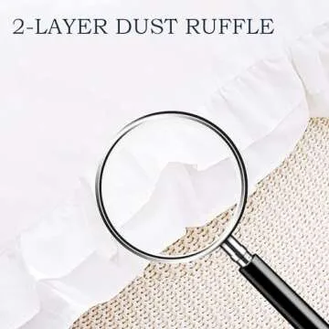 Lemfux White Cotton Ruffle Euro Pillow Shams 24 * 24inch Shabby Chic Decorative Pillow Covers Feminine Ruffled Christmas Pillow Cases, Set of 2