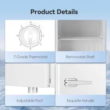 LHRIVER Mini Freezer - 1.2 Cu.ft Compact Freezer