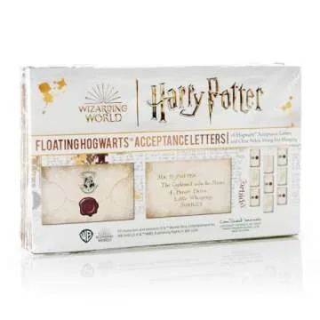 Conquest Journals Harry Potter Floating Hogwarts Acceptance Letter Decoration, 40 Letter Cards and Clear Nylon String for Hanging, Home Decor, Officially Licensed (40-Pieces, 4 Strings of 10 Letters)