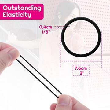 Anezus Durable 200 Pcs Black Hair Ties in Bulk