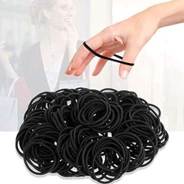 Anezus Durable 200 Pcs Black Hair Ties in Bulk