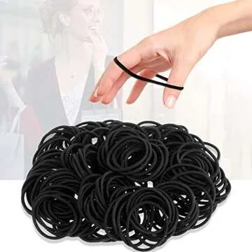 Anezus Durable 200 Pcs Black Hair Ties in Bulk