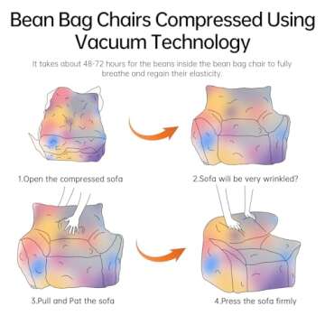 Cvortll Bean Bag Chair with Ottoman Set for Cozy Living