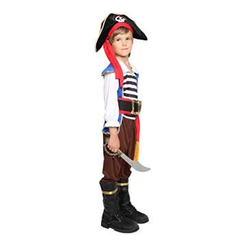 Jason Party Kids Pirate Costume Boys Deluxe Halloween Cosplay Set - Chief-L