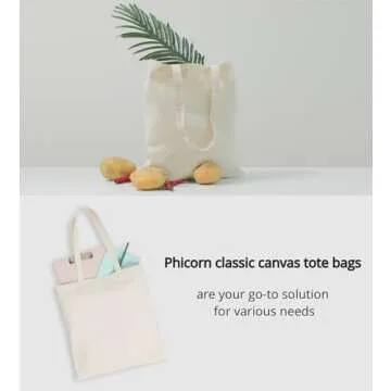 Phicorn Plain Tote Bag - Versatile Canvas Bags for All