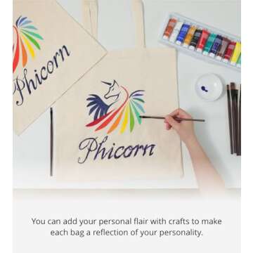 Phicorn Plain Tote Bag - Versatile Canvas Bags for All