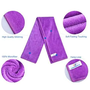 HOPESHIN Gym Towels - Microfiber, Absorbent, Fast-Drying 3-Pack