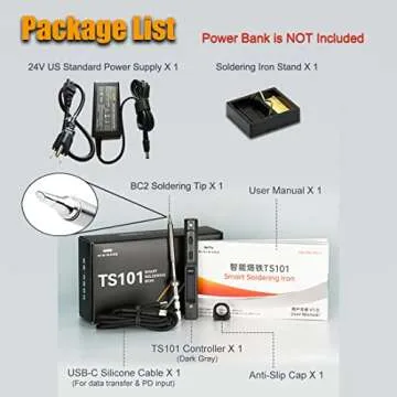UY CHAN Original TS101 Soldering Pen Upgraded from TS100 DC 65W PD 45W Power Programmable Smart Mini Electric Portable Soldering Iron Station Kit with BC2 Solder Tip USB Type C Cable