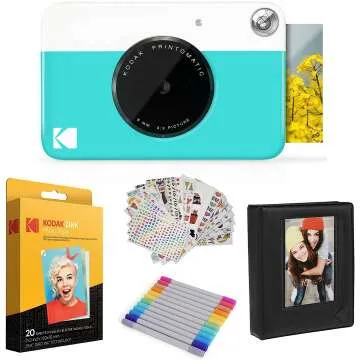 Kodak Printomatic Instant Camera Gift Bundle - Blue
