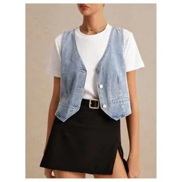 Stylish OYOANGLE Women's Sleeveless Denim Vest