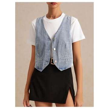 Stylish OYOANGLE Women's Sleeveless Denim Vest