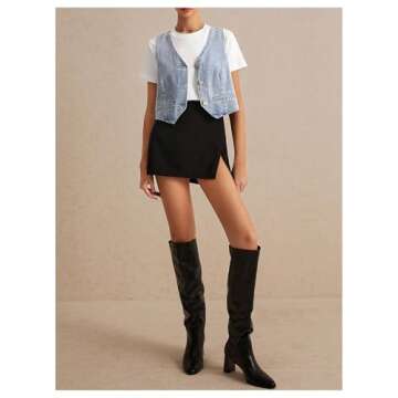 Stylish OYOANGLE Women's Sleeveless Denim Vest