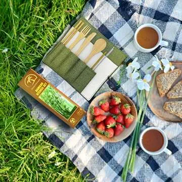 Eco-Friendly 9-Piece Bamboo Utensil Set for All Ages