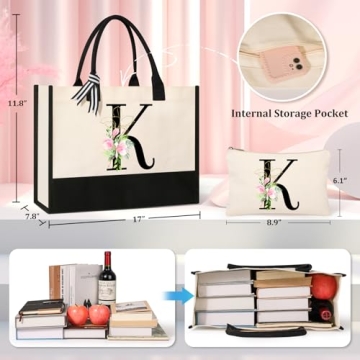 Custom Canvas Beach & Makeup Bags for Women