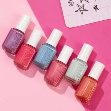 essie salon-quality nail polish, vegan, pink, shimmer, spring fling, 0.46 fl oz