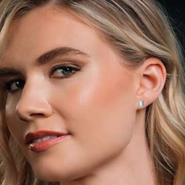 Gem Stone King 925 Sterling Silver 6X4MM Emerald Cut Gemstone Birthstone Stud Earrings For Women Men