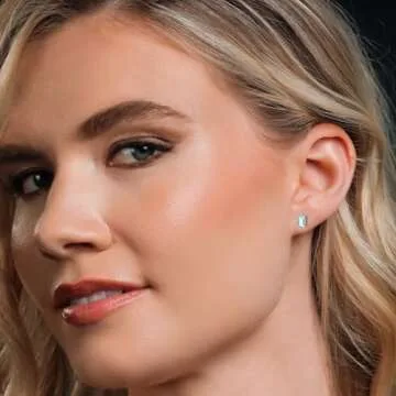 Gem Stone King 925 Sterling Silver 6X4MM Emerald Cut Gemstone Birthstone Stud Earrings For Women Men