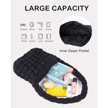 Rejolly Puffer Quilted Shoulder Bag - Chic & Lightweight