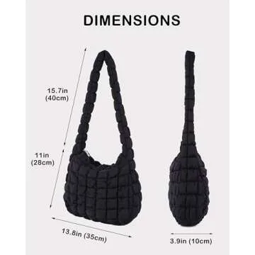 Rejolly Puffer Quilted Shoulder Bag - Chic & Lightweight