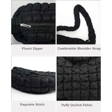 Rejolly Puffer Quilted Shoulder Bag - Chic & Lightweight
