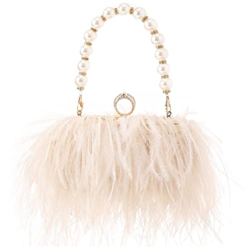 Luxury Ostrich Feather Evening Bag Clutch for Women