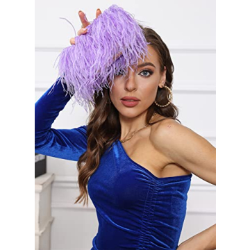 Luxury Ostrich Feather Evening Bag Clutch for Women