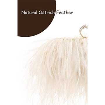 Luxury Ostrich Feather Evening Bag Clutch for Women