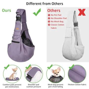 CUBY Dog and Cat Sling Carrier - Hands Free Reversible Pouch for Small Pets