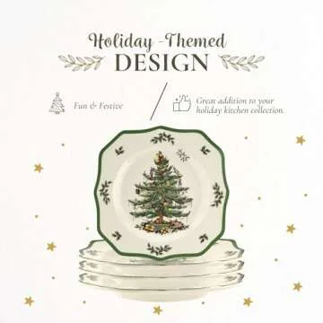 Spode Christmas Tree Dinner Plates - Festive Holiday Tableware