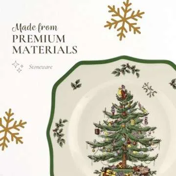Spode Christmas Tree Dinner Plates - Festive Holiday Tableware