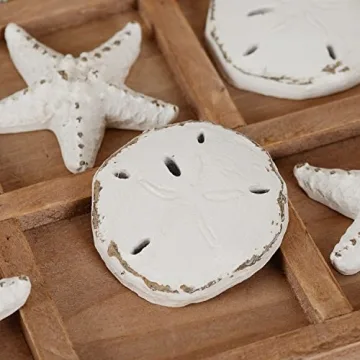 NIKKY HOME Beach Tic Tac Toe Coastal Decor & Game