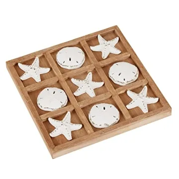 NIKKY HOME Beach Tic Tac Toe Coastal Decor & Game