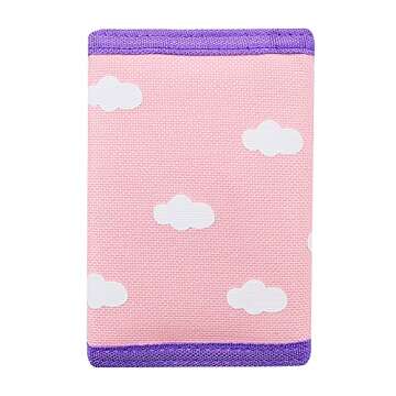 NEICY Trifold Canvas Outdoor Wallet for Kids, Cartoon Sport Wallets with Zippered Pocket, Christmas Gifts for Girls and Women (Unicorn 02)
