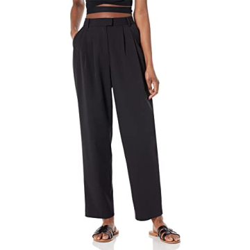 Stylish The Drop Women's Dylan Pleated Straight Pant