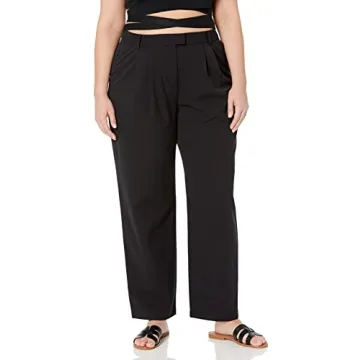 Stylish The Drop Women's Dylan Pleated Straight Pant
